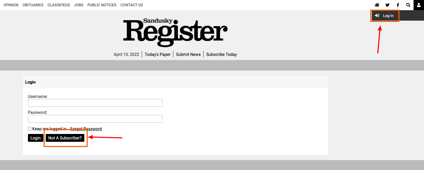 sandusky register register