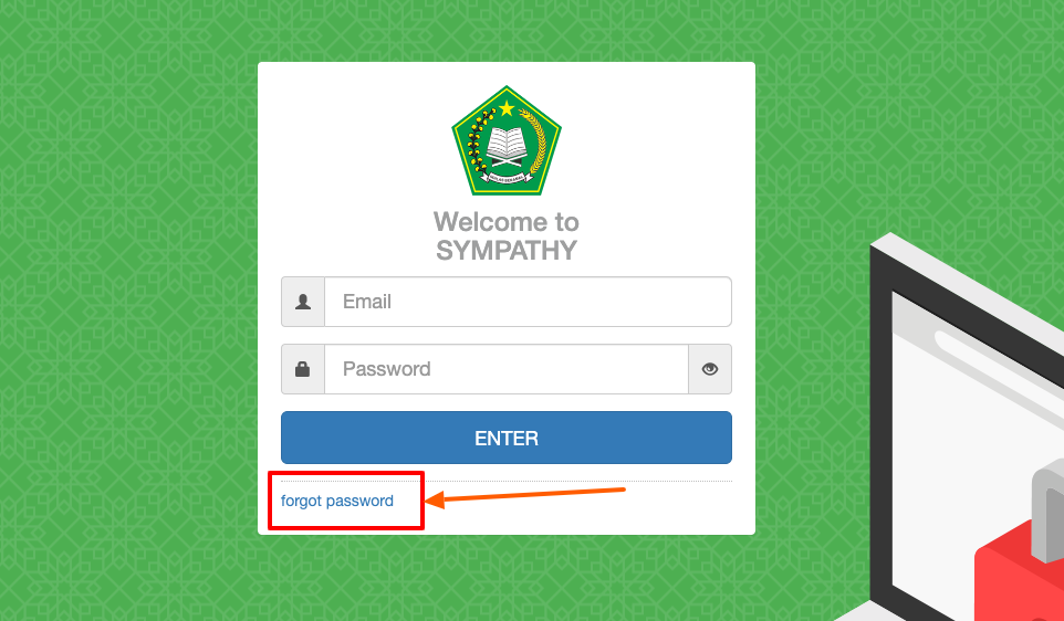 simpatika forgot password page